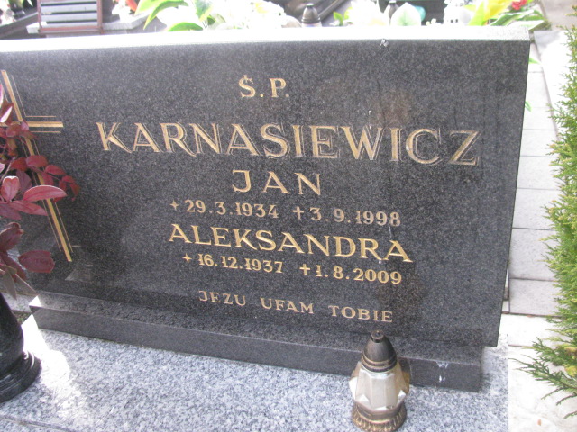 Aleksandra Karnasiewicz 1937 Chrzanów - Grobonet - Wyszukiwarka osób pochowanych